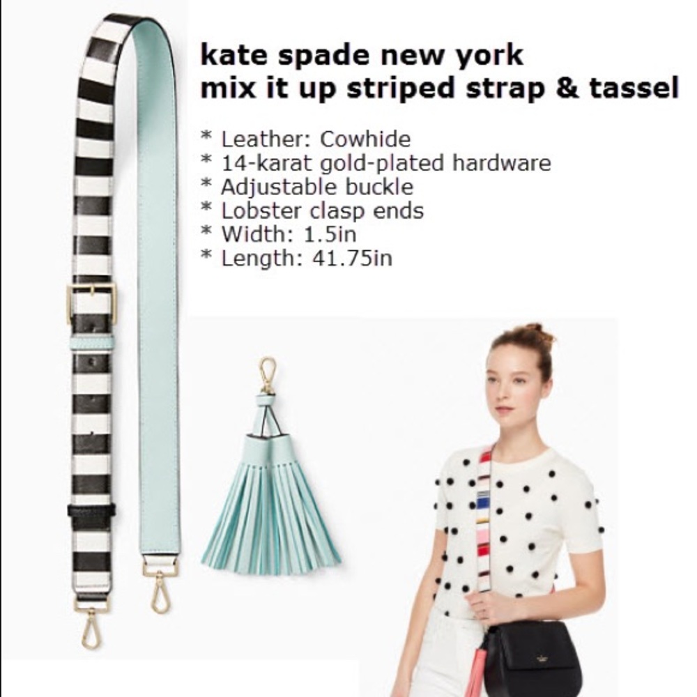 Kate spade mix it up striped strap & tassel